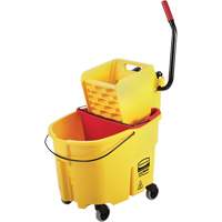 Ensemble de seau pour vadrouille et essoreuse WaveBrake, Pression lat&eacute;rale, 8,75 gal. US (35 pintes), Jaune We Share Industrial Supply