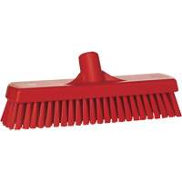 Deck & Wall Scrub Brush, Stiff Bristles, 12", Polyester, Red We Share Industrial Supply