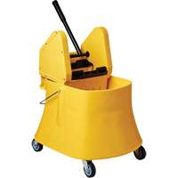 Ensemble de seau pour vadrouille et essoreuse Champ, Pression vers le bas, 7,5 gal. US (30 pintes), Jaune We Share Industrial Supply