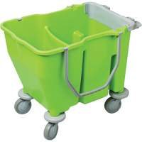 Double Mop Bucket with Wringer, 3.75 US Gal. (60 qt.) Capacity, Green We Share Industrial Supply