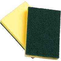 Sponges with Scouring Pad, Scrubbing, 4" W x 6" L We Share Industrial Supply