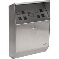 Smoking Receptacle, Wall-Mount, Stainless Steel, 1.6 Litres Capacity, 13-4/5" Height We Share Industrial Supply