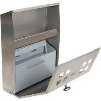 Smoking Receptacle, Wall-Mount, Stainless Steel, 1.6 Litres Capacity, 13-4/5" Height We Share Industrial Supply