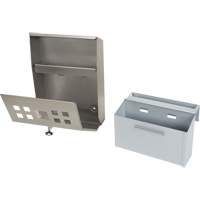 Smoking Receptacle, Wall-Mount, Stainless Steel, 1.6 Litres Capacity, 13-4/5" Height We Share Industrial Supply