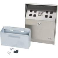 Smoking Receptacle, Wall-Mount, Stainless Steel, 1.6 Litres Capacity, 13-4/5" Height We Share Industrial Supply