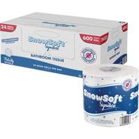 Papier hygi&eacute;nique de premi&egrave;re qualit&eacute; Snow Soft, 2 Pli, 600 Feuilles/Rouleu, Longueur 145', Blanc We Share Industrial Supply