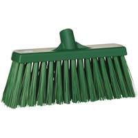 Heavy-Duty Push Broom, Stiff Bristles, 13", Polyester, Green We Share Industrial Supply