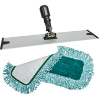 Tampon pour vadrouille &agrave; &eacute;pousseter et support, Style Boucles et crochets, Polyester, 18" lo x 5-3/4" la We Share Industrial Supply