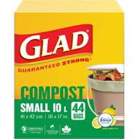 Petits sacs de compostage, R&eacute;gulier, 17" lo x 16" la, Brun, Capacit&eacute; de 10 L (3 gal.) We Share Industrial Supply