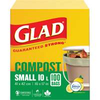 Petits sacs de compostage, R&eacute;gulier, 17" lo x 16" la, Brun, Capacit&eacute; de 10 L (3 gal.) We Share Industrial Supply