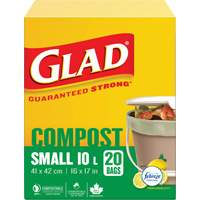 Petits sacs de compostage, R&eacute;gulier, 17" lo x 16" la, Brun, Capacit&eacute; de 10 L (3 gal.) We Share Industrial Supply