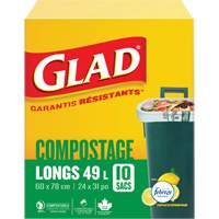 Sacs de compostage hauts, R&eacute;gulier, 31" lo x 24" la, Brun, Capacit&eacute; de 49 L (13 gal.) We Share Industrial Supply