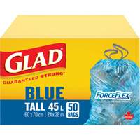 Sacs de recyclage 45 L, R&eacute;gulier, 24" la x 28" lo, Bleu We Share Industrial Supply