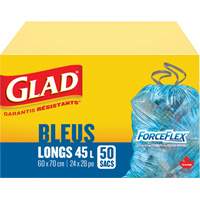 Sacs de recyclage 45 L, R&eacute;gulier, 24" la x 28" lo, Bleu We Share Industrial Supply