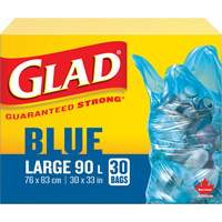 Sacs de recyclage 45 L, R&eacute;gulier, 30" la x 33" lo, Bleu We Share Industrial Supply