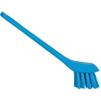 Brush with Scraping Edge, Stiff Bristles, 6" Long, Blue We Share Industrial Supply