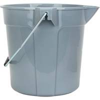 Round Bucket with Pouring Spout, 2.64 US Gal. (10.57 qt.) Capacity, Grey We Share Industrial Supply