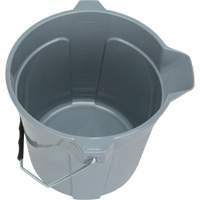 Round Bucket with Pouring Spout, 2.64 US Gal. (10.57 qt.) Capacity, Grey We Share Industrial Supply