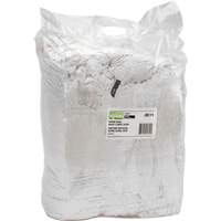 Chiffons fabriqu&eacute;s &agrave; partir de mat&eacute;riaux recycl&eacute;s, Coton, Blanc, 25 lb We Share Industrial Supply
