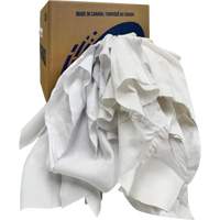 Chiffons recycl&eacute;s, Coton, Blanc, 10 lb We Share Industrial Supply