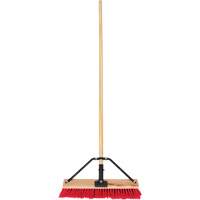 Push Broom with Braced Handle, 18", Medium, PVC Bristles We Share Industrial Supply