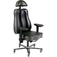 Chaise ergonomique 24 h Synergo II, Vinyle, Noir/gris, Capacit&eacute; 350 lb We Share Industrial Supply