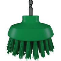 Brosse ronde HyDrive pour perceuse, Soies Tr&egrave;s ferme, Longueur de 3-1/10", Vert We Share Industrial Supply