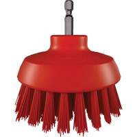 Brosse ronde HyDrive pour perceuse, Soies Tr&egrave;s ferme, Longueur de 3-1/10", Rouge We Share Industrial Supply