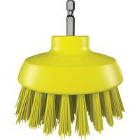Brosse ronde HyDrive pour perceuse, Soies Tr&egrave;s ferme, Longueur de 3-1/10", Jaune We Share Industrial Supply