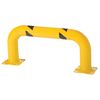 Garde-corps &agrave; profil bas pour rayonnages, 3' la x 1,4' h, Jaune We Share Industrial Supply