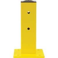 Single Guard Rail Post, Steel, 5" L x 17" H, Safety Yellow We Share Industrial Supply