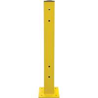 Double Guard Rail Post, Steel, 5" L x 44" H, Safety Yellow We Share Industrial Supply