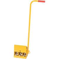 Ergo Handle Wheel Chock, Steel, Yellow, 8" W x 10-3/4" D x 9-1/8" H We Share Industrial Supply