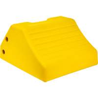 Cale de roue robustes, Ur&eacute;thane, Jaune, 15-1/2" la x 17-7/10" p x 10" h We Share Industrial Supply