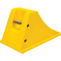 Wheel Chocks with Rubber Tread, Polyurethane, Yellow, 11-1/4" W x 21" D x 12-1/4" H We Share Industrial Supply