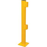 End Post for Light-Duty Guard Rails, Steel, 42" H, Safety Yellow We Share Industrial Supply