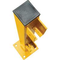End Post for Light-Duty Guard Rails, Steel, 42" H, Safety Yellow We Share Industrial Supply