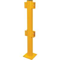 In-Line Post for Light-Duty Guard Rails, Steel, 42" H, Safety Yellow We Share Industrial Supply