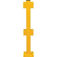 In-Line Post for Light-Duty Guard Rails, Steel, 42" H, Safety Yellow We Share Industrial Supply