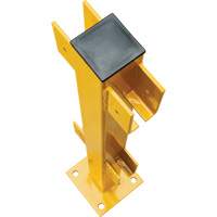 In-Line Post for Light-Duty Guard Rails, Steel, 42" H, Safety Yellow We Share Industrial Supply