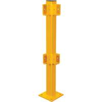 Corner Post for Light-Duty Guard Rails, Steel, 42" H, Safety Yellow We Share Industrial Supply