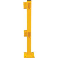 Corner Post for Light-Duty Guard Rails, Steel, 42" H, Safety Yellow We Share Industrial Supply