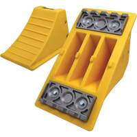 Cale-roue pour &eacute;quipement lourd de 40 tonnes avec crampons en aluminium, Ur&eacute;thane, Jaune We Share Industrial Supply