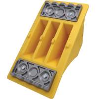 Cale-roue pour &eacute;quipement lourd de 75 tonnes avec crampons en aluminium, Ur&eacute;thane, Jaune We Share Industrial Supply