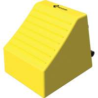 Checkers Safety Heavy-Duty Ultra Class Mining Wheel Chock, HDPE, Yellow, 14-1/2" W x 17-1/2" D x 16" H We Share Industrial Supply
