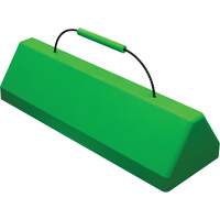 Checkers Safety SafeRay  Aircraft Wheel Chock with Cable Handle, Urethane, Fluorescent Green, 24" W x 8" D x 6" H We Share Industrial Supply