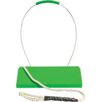 Checkers Safety SafeRay  Aircraft Wheel Chock with Loop Rope Ergonomic Handle, Urethane, Fluorescent Green, 24" W x 8" D x 6" H We Share Industrial Supply