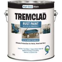 Peinture antirouille &agrave; base d'eau Tremclad, 3,78 L, Gallon, Noir We Share Industrial Supply
