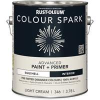 Colour Spark Interior Pre-Tinted Paint + Primer Wall Paint, White Cotton, Semi-Gloss, 3.78 L, Gallon We Share Industrial Supply