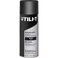 Peinture-&eacute;mail en a&eacute;rosol polyvalent UTILI-T, Noir, Brillant, 10 oz/283 g, Canette a&eacute;rosol We Share Industrial Supply